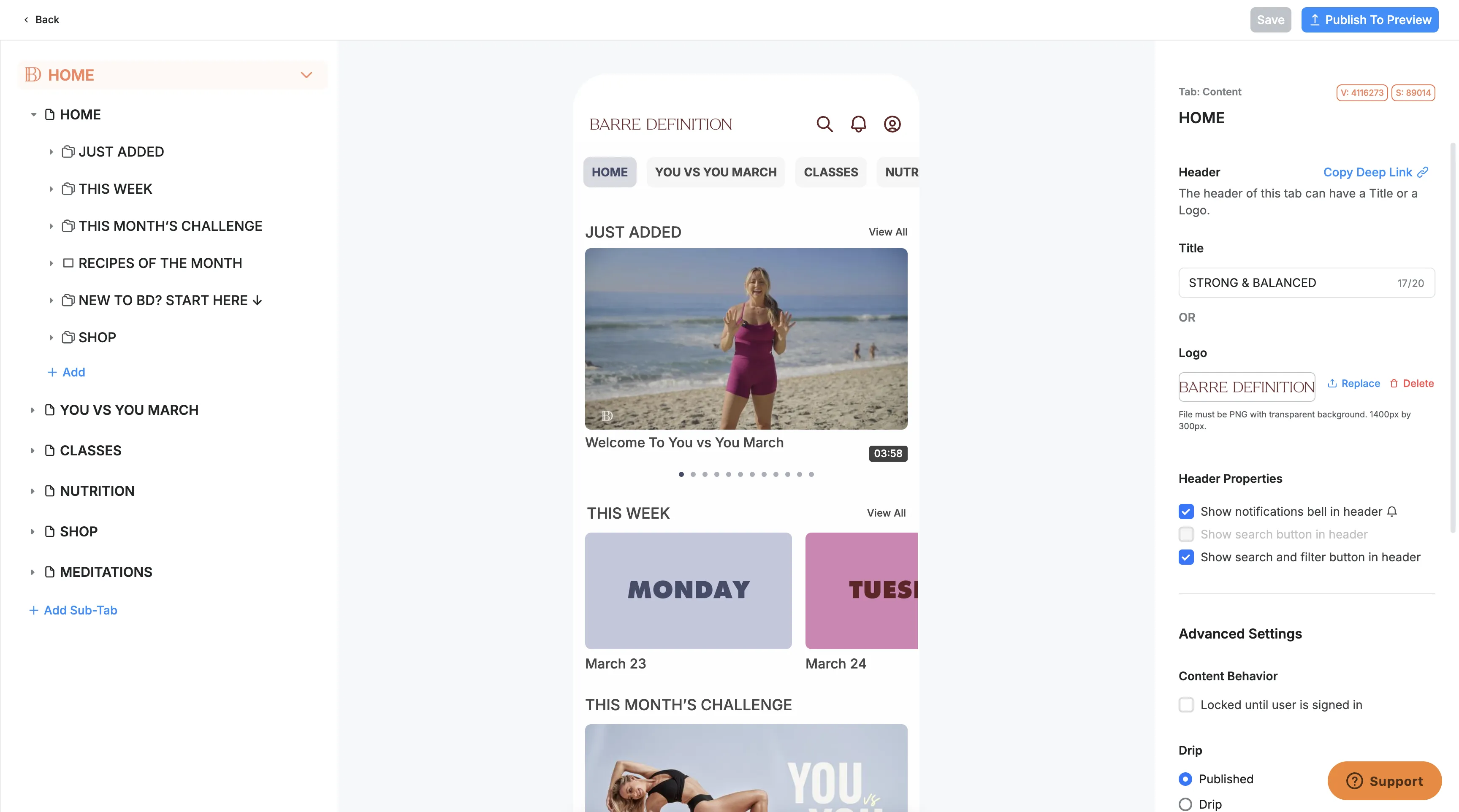 Drag and drop content editor