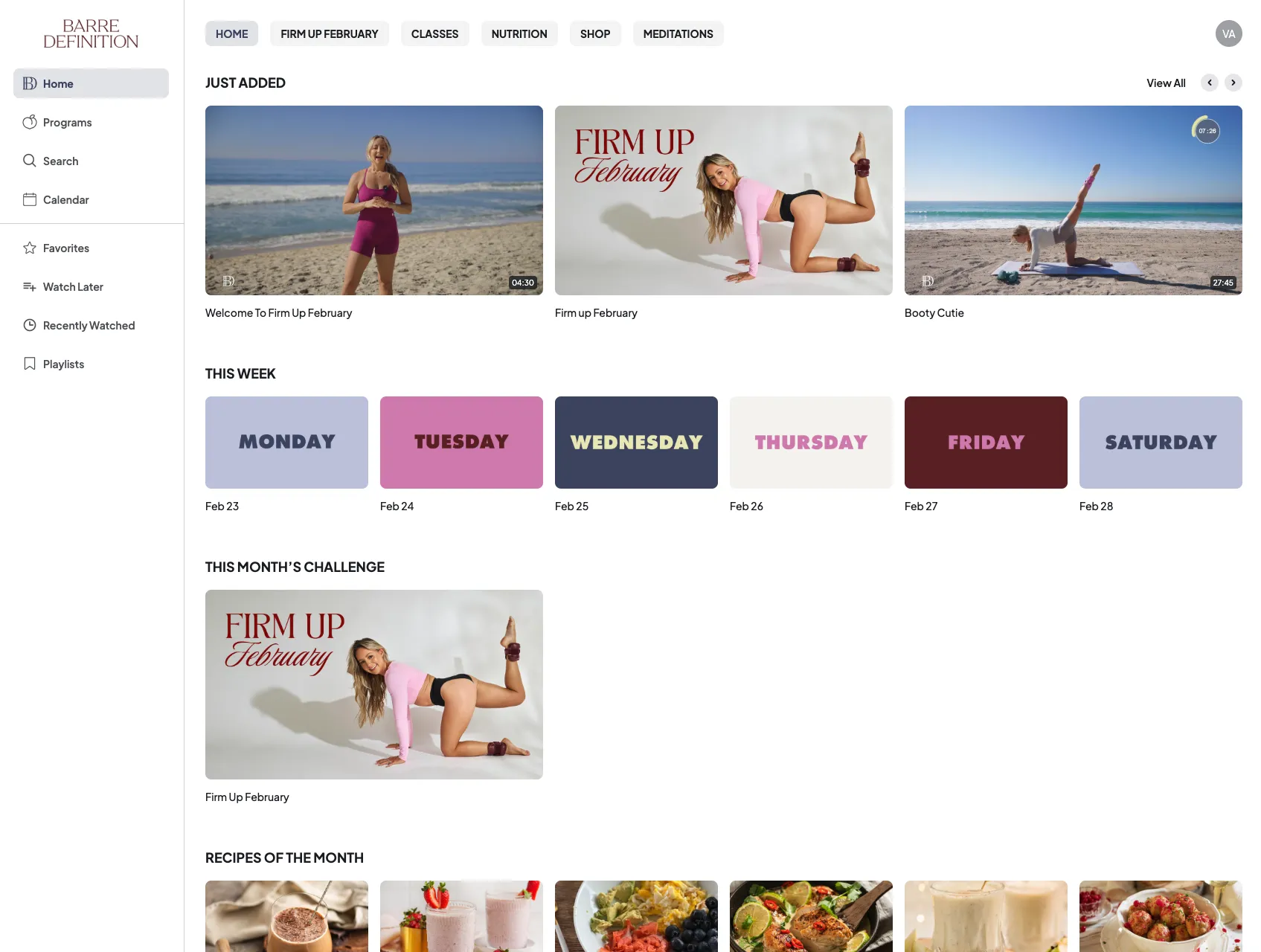 Screen mockup of web app